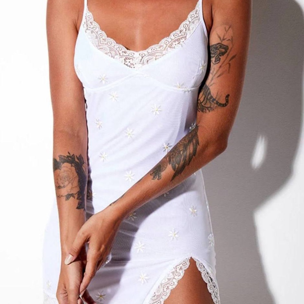 Motel Rocks White Daisy Bodycon Dress XXS